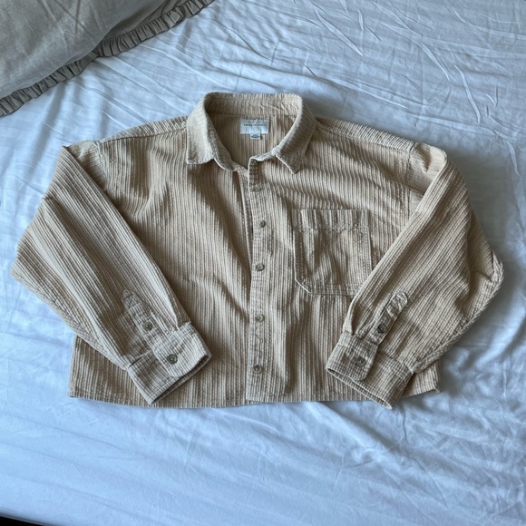American Eagle Corduroy Cropped Shirt Jacket - Picture 3 of 12